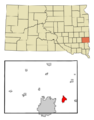 Minnehaha County South Dakota Incorporated and Unincorporated areas Brandon Highlighted