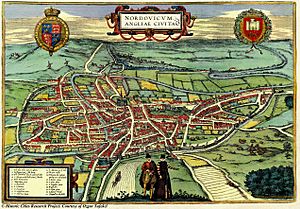Nordovicum (Map of Norwich, 1581)
