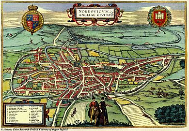 Nordovicum (Map of Norwich, 1581)