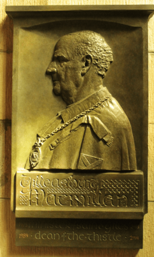 Plaque to Gilleasbuig Macmillan, St Giles Cathedral