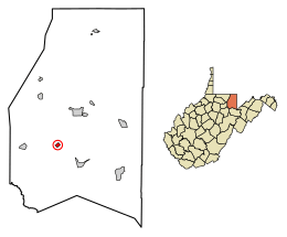Location of Tunnelton in Preston County, West Virginia.