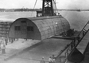Quonset hut emplacement in Japan