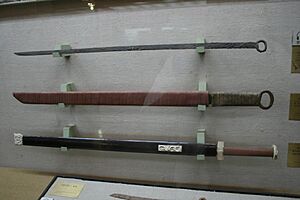 Restored Han iron sword and sword replicas