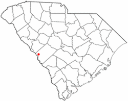 Location of Clearwater, South Carolina