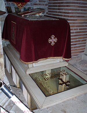 Saint Clement and Pantheleimon Ohrid. Tomb of Clement