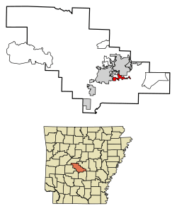Location of Bauxite in Saline County, Arkansas.