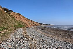 Shingle and cliffs, Thurstaston Beach (geograph 2866032).jpg