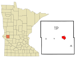 Location of Morriswithin Stevens County and state of Minnesota