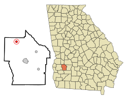 Location in Terrell County and the state of Georgia