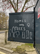 "Homes and trees" message from protesters