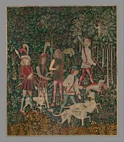The Hunters Enter the Woods (from the Unicorn Tapestries) MET DP118981