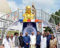 The President, Shri Ram Nath Kovind in a group photograph, during his visit to Deeksha Bhoomi, at Nagpur, in Maharashtra
