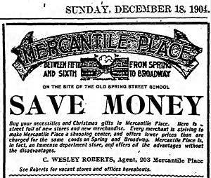 1904 advertisement for Mercantile Place, Los Angeles