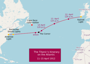 1912 Titanic itinerary atlantic EN