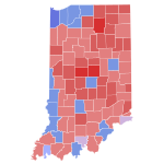 2004 Indiana gubernatorial election results map by county