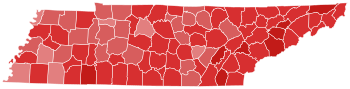 2014 Tennessee gubernatorial election results map by county