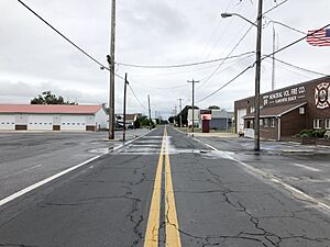 2022-07-07 10 38 49 View northwest along Bay Avenue at Slaughter Beach Road in Slaughter Beach, Sussex County, Delaware