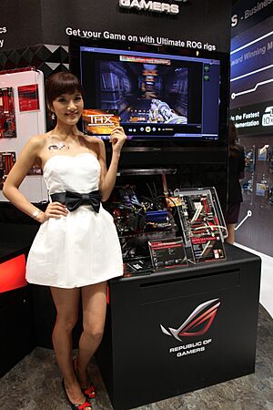 ASUS promotional model and Republic-of-Gamers products at Computex 20100603