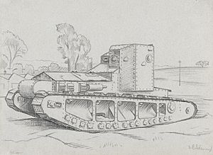 A Whippet Tank at the Dollis Hill Experimental Ground Art.IWMART3888