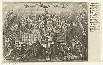 Allegorie op de Pacificatie van Gent, 1576 Pacificatie Van Gend. 1577 (titel op object), RP-P-OB-79.662