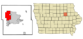 Black Hawk County Iowa Incorporated and Unincorporated areas Cedar Falls Highlighted