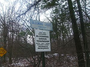 Signs along PA 739 entering Blooming Grove Township