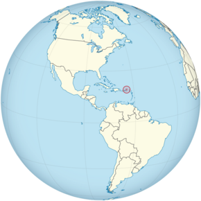 Location of  British Virgin Islands  (circled in red)