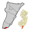 Cape May County New Jersey Incorporated and Unincorporated areas Cape May Highlighted