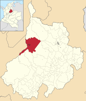 Location of the town and municipality of Barrancabermeja in the Santander Department
