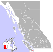 Location of Colwood in British Columbia