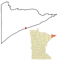 Location of the city of Grand Maraiswithin Cook County, Minnesota