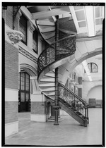 DETAIL OF SPIRAL STAIR, TAKEN IN THE OTHER SIDE OF THE LIBRARY - University of Pennsylvania, Furness Building, Philadelphia, Philadelphia County, PA HABS PA,51-PHILA,566D-10