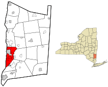 Location of the town of Poughkeepsie, New York
