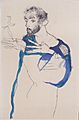Egon Schiele - Gustav Klimt im blauen Malerkittel - 1913