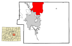 Location of the Black Forest CDP in El Paso County, Colorado.
