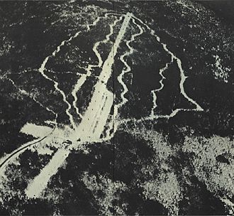 An aerial view of Enchanted Mountain, 1968