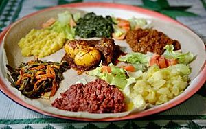Eritrean Injera with stews