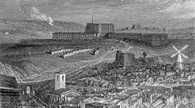 Fort Pitt, Chatham in 1832. Detail from engraving by William Miller after Turner