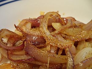Fried onion with seasoning