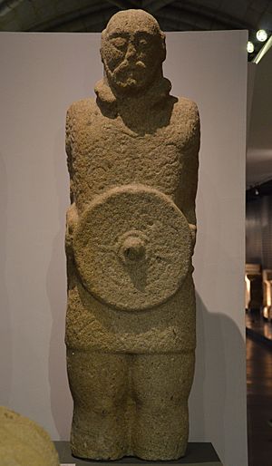Granite statue of a Lusitanian Warrior, dating from the 1st century AD, National Archaeology Museum, Lisbon (12691953623)