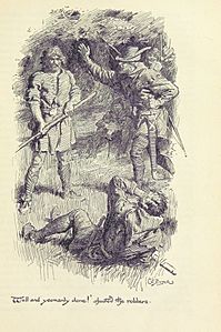Illustration by C E Brock for Ivanhoe - opposite page103