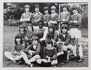 Justin Fashanu and his Attleborough High School team in 1974