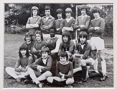 Justin Fashanu and his Attleborough High School team in 1974
