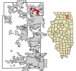 Location of West Dundee in Kane County, Illinois.