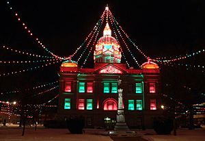 Kearney County, Nebraska courthouse lights 2