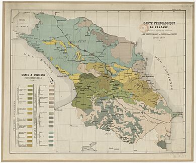 Komaroff. Carte ethnologique du Caucase, dressée. 1887