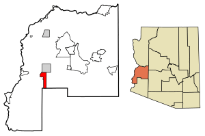 Location of La Paz Valley in La Paz County, Arizona