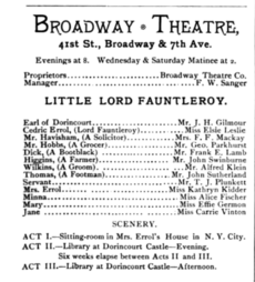 Little Lord Fauntleroy Broadway Theatre The Theatre Dec 8 1888 p503
