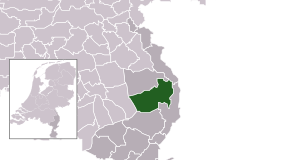 Highlighted position of Horst aan de Maas in a municipal map of Limburg