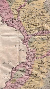 1811 Map of Ayrshire with Lochs Fergus, Snipe and Martnaham.